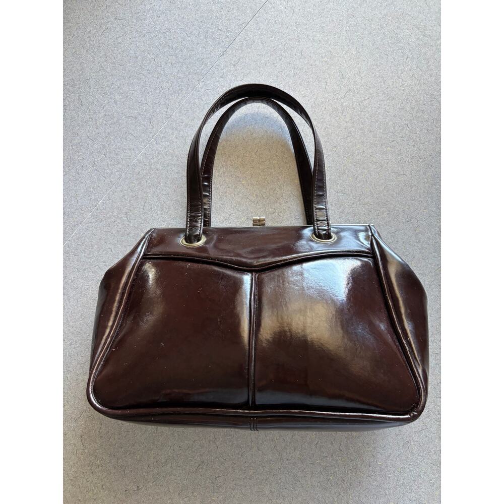 Vintage Brown Mansy Vinyl Hand Purse